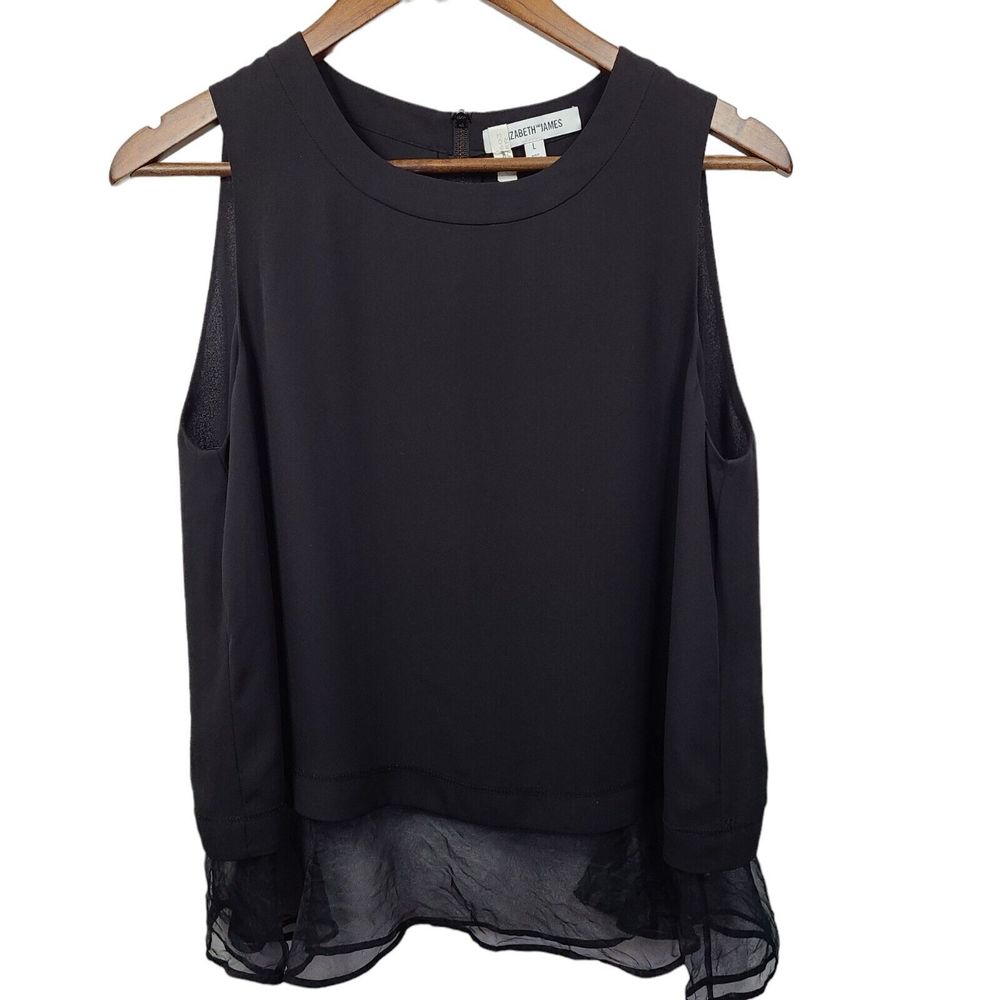 Elizabeth & James Black Sleeveless Blouse Womens Large